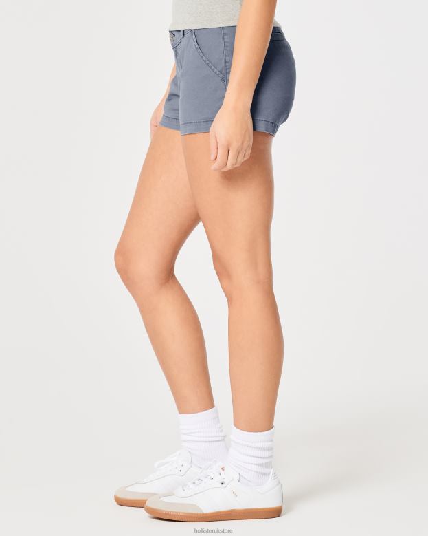 Bottoms Hollister Women Low-Rise Twill Chino Shorts 3\\ 48820478 Blue